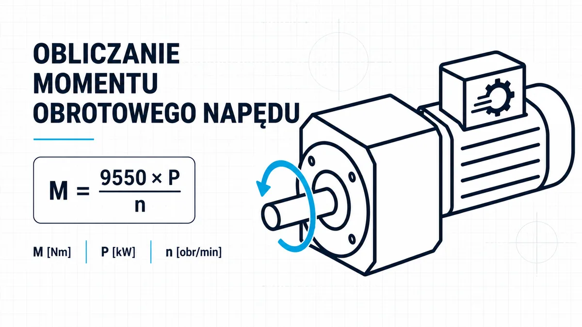 Calculating drive torque – the formula M = 9550 × P / n, where M in N·m, P in kW, n in rpm